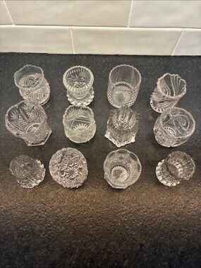 Vintage /Antique Clear Glass Toothpick Holders - Set of 12